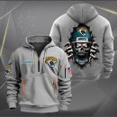Jacksonville Jaguars Football Player Skull Quarter Zip Hoodie