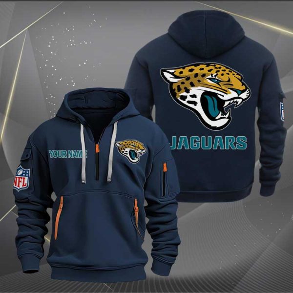 Jacksonville Jaguars Logo NFL Quarter Zip Hoodie Ver 265 - Image 2