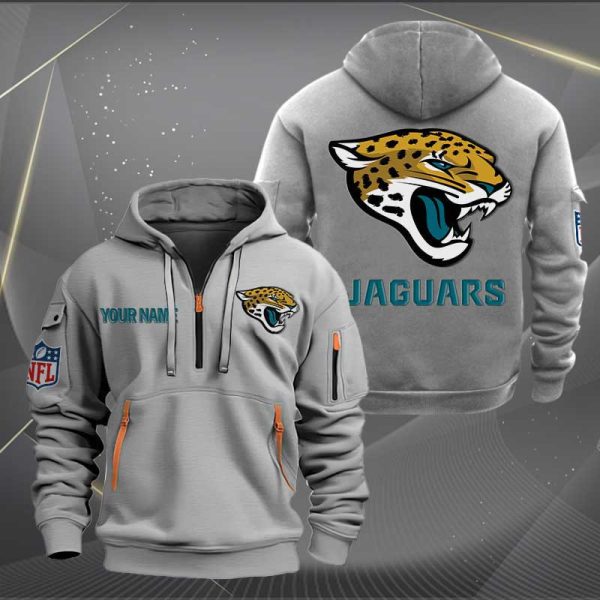 Jacksonville Jaguars Logo NFL Quarter Zip Hoodie Ver 265 - Image 3