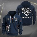 Jacksonville Jaguars White Logo NFL Quarter Zip Hoodie
