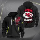 Kansas City Chiefs Scratch Logo NFL Quarter Zip Hoodie Ver 233
