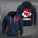 Kansas City Chiefs Scratch Logo NFL Quarter Zip Hoodie Ver 233