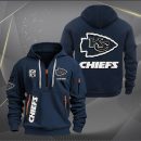 Kansas City Chiefs White Logo NFL Quarter Zip Hoodie