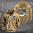 Kansas City Chiefs White Logo NFL Quarter Zip Hoodie