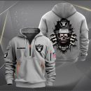 Las Vegas Raiders Football Player Skull Quarter Zip Hoodie