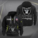 Las Vegas Raiders Monster Scratch 2 Logo NFL Quarter Zip Hoodie