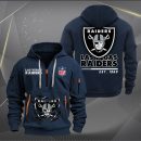 Las Vegas Raiders Monster Scratch 2 Logo NFL Quarter Zip Hoodie
