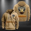 Las Vegas Raiders Golden Logo NFL Quarter Zip Hoodie