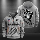 Las Vegas Raiders Monster Scratch Logo NFL Quarter Zip Hoodie