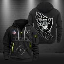 Las Vegas Raiders Monster Scratch Logo NFL Quarter Zip Hoodie
