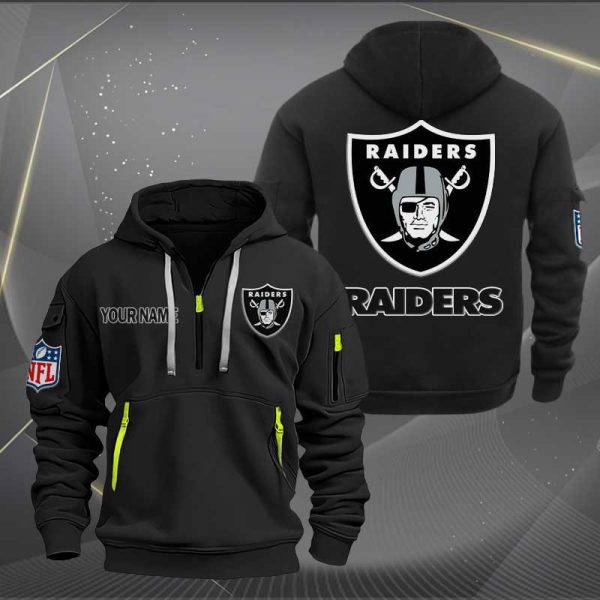 Las Vegas Raiders Logo NFL Quarter Zip Hoodie Ver 273