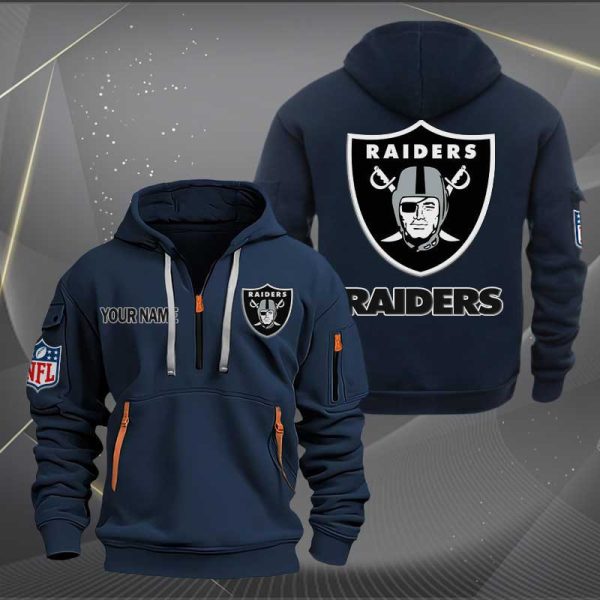 Las Vegas Raiders Logo NFL Quarter Zip Hoodie Ver 273 - Image 2