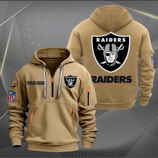 Las Vegas Raiders Logo NFL Quarter Zip Hoodie Ver 273 - Image 4