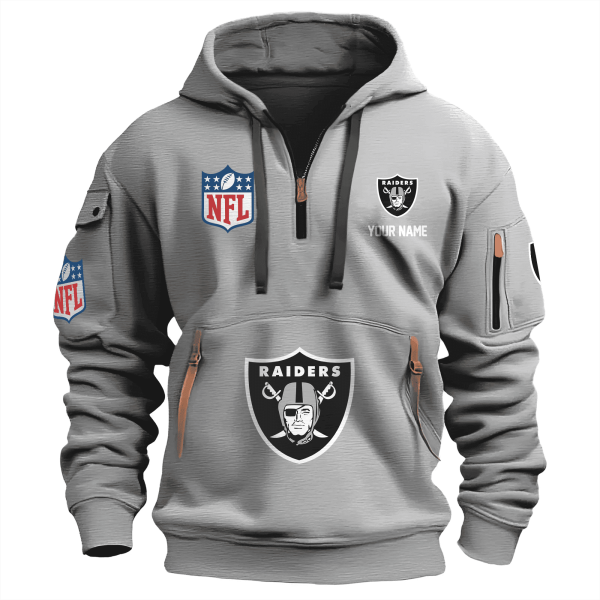 Las Vegas Raiders Premium NFL Quarter Zip Hoodie