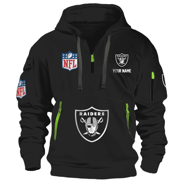 Las Vegas Raiders Premium NFL Quarter Zip Hoodie - Image 2
