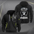 Las Vegas Raiders Scratch Logo NFL Quarter Zip Hoodie Ver 230