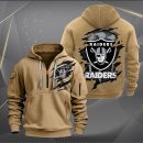 Las Vegas Raiders Scratch Logo NFL Quarter Zip Hoodie Ver 230
