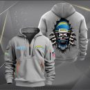Los Angeles Chargers Football Player Skull Quarter Zip Hoodie