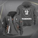 Las Vegas Raiders White Logo NFL Quarter Zip Hoodie