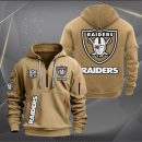 Las Vegas Raiders White Logo NFL Quarter Zip Hoodie