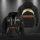 Los Angeles Chargers Golden Logo NFL Quarter Zip Hoodie