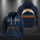 Los Angeles Chargers Golden Logo NFL Quarter Zip Hoodie