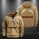 Los Angeles Chargers Golden Logo NFL Quarter Zip Hoodie