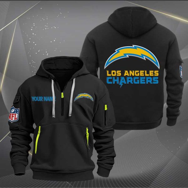 Los Angeles Chargers Logo NFL Quarter Zip Hoodie Ver 256