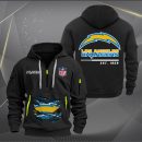 Los Angeles Chargers Monster Scratch 2 Logo NFL Quarter Zip Hoodie