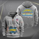 Los Angeles Chargers Monster Scratch 2 Logo NFL Quarter Zip Hoodie