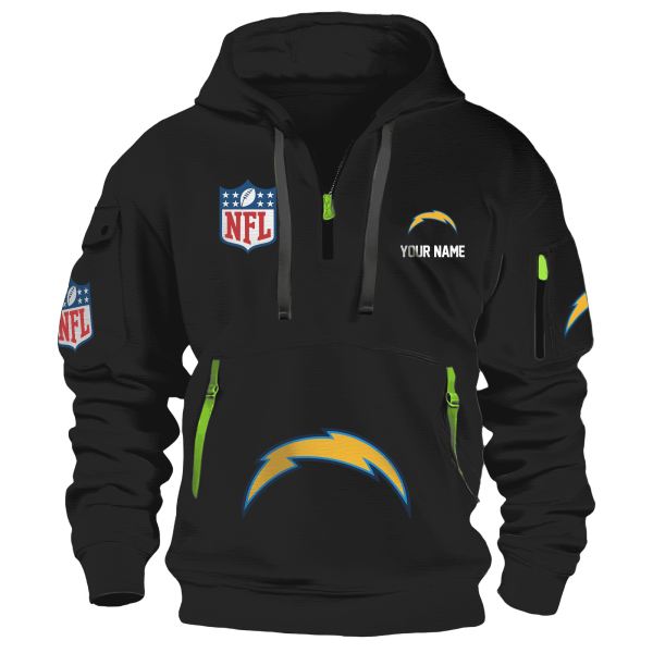 Los Angeles Chargers Premium NFL Quarter Zip Hoodie - Image 2