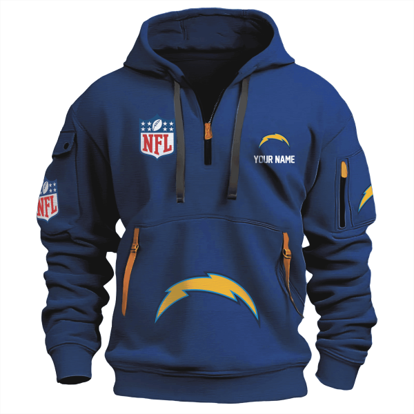 Los Angeles Chargers Premium NFL Quarter Zip Hoodie - Image 3