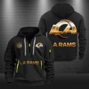 Los Angeles Rams Golden Logo NFL Quarter Zip Hoodie