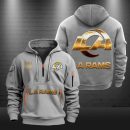 Los Angeles Rams Golden Logo NFL Quarter Zip Hoodie