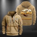 Los Angeles Rams Golden Logo NFL Quarter Zip Hoodie