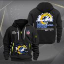 Los Angeles Rams Monster Scratch 2 Logo NFL Quarter Zip Hoodie