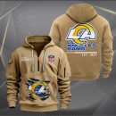 Los Angeles Rams Monster Scratch 2 Logo NFL Quarter Zip Hoodie