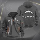 Los Angeles Chargers White Logo NFL Quarter Zip Hoodie