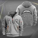 Los Angeles Chargers White Logo NFL Quarter Zip Hoodie