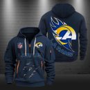 Los Angeles Rams Monster Scratch Logo NFL Quarter Zip Hoodie
