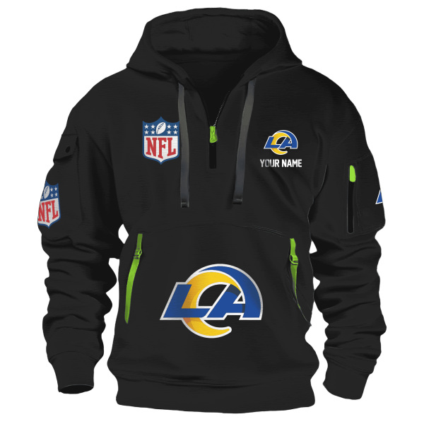 Los Angeles Rams Premium NFL Quarter Zip Hoodie - Image 2