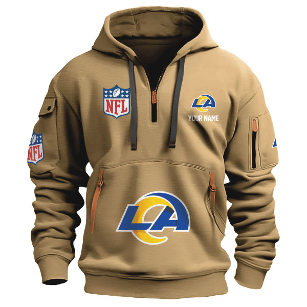 Los Angeles Rams Premium NFL Quarter Zip Hoodie - Image 3