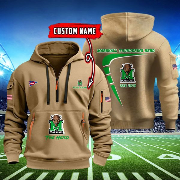 Marshall Thundering Herd Quarter Zip Hoodie - Image 2