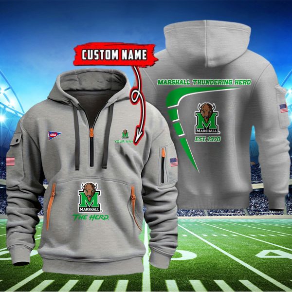 Marshall Thundering Herd Quarter Zip Hoodie - Image 3