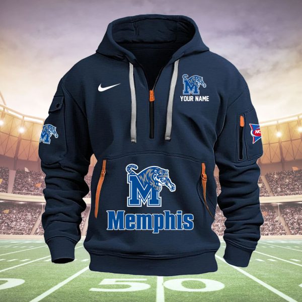 Memphis Tigers Quarter Zip Hoodie Ver 26 - Image 2