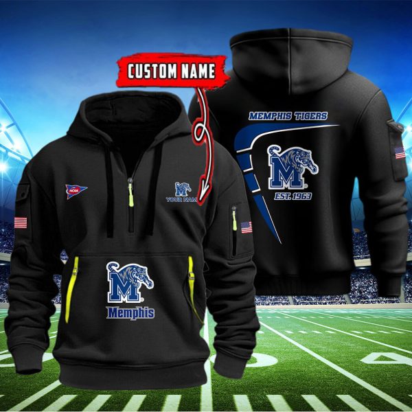 Memphis Tigers Quarter Zip Hoodie Ver 6