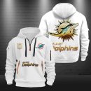 Miami Dolphins Golden Logo NFL Quarter Zip Hoodie