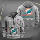Miami Dolphins Monster Scratch 2 Logo NFL Quarter Zip Hoodie