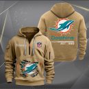 Miami Dolphins Monster Scratch 2 Logo NFL Quarter Zip Hoodie