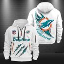 Miami Dolphins Monster Scratch Logo NFL Quarter Zip Hoodie